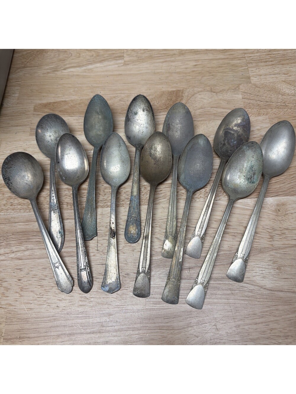 12 Silver-plated Large Soup Serving Spoons For CRAFT USE NOT FOOD USE